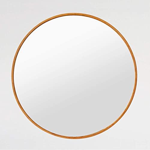 KINGFINE Bamboo Frame Circle Mirror Wall-Mounted Round Entryways, Bathrooms, Livingrooms (27.6 INCH)