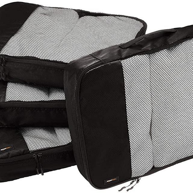 AmazonBasics 4-Piece Packing Cube Set - Large, Black