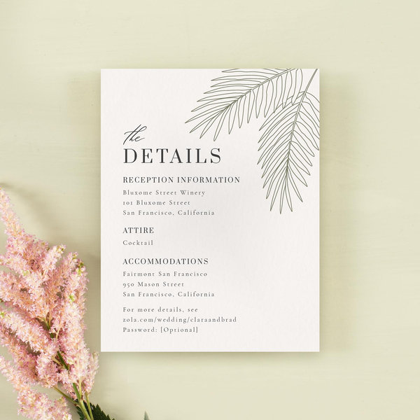 Zola Wedding Enclosure Cards - Talana
