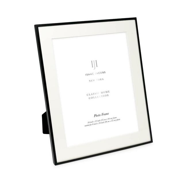 Isaac Jacobs 10x12 (Matted 8x10) Black Metal Picture Frame, Classic Metal Photo Frame Made For Tabletop & Hanging Display, Photo Gallery and Wall Art (10x12 (Matted 8x10), Black)
