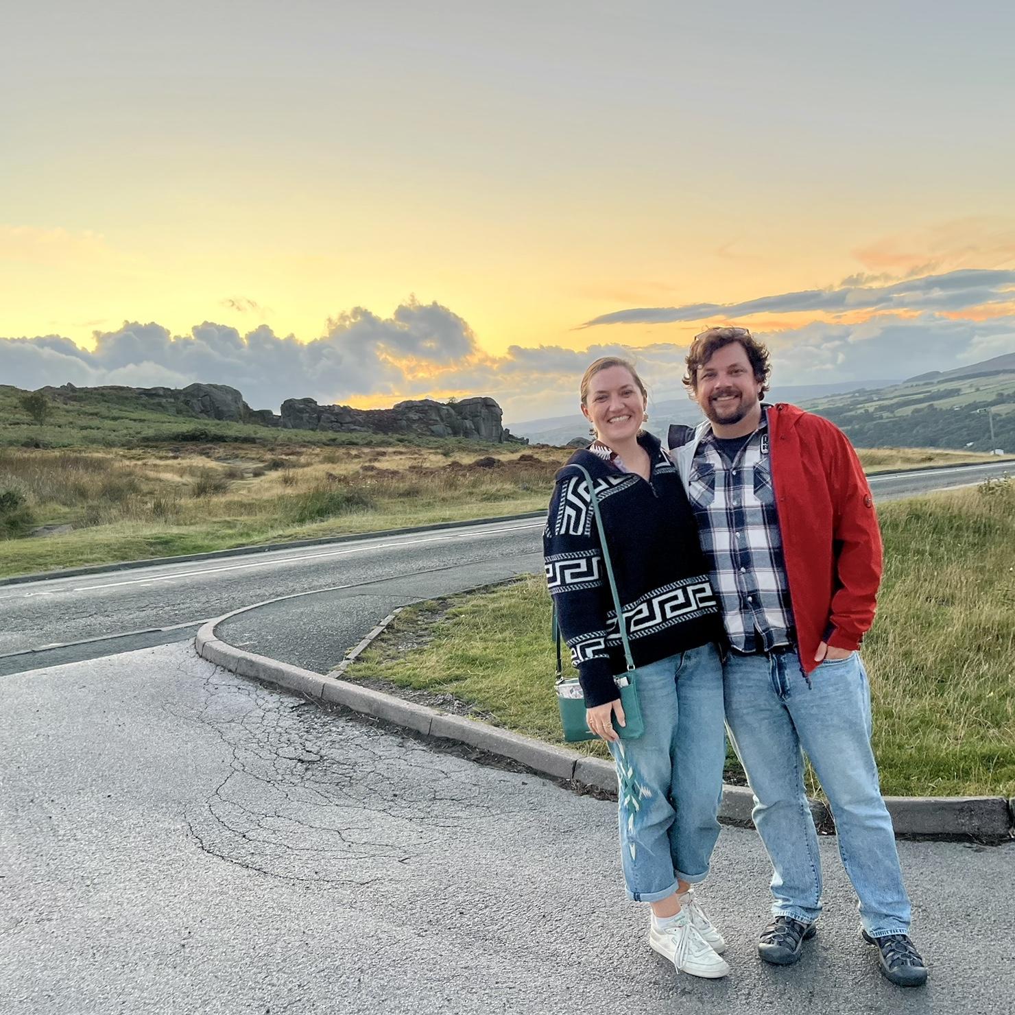 Soaking in the stunning Ilkley Moor sunset from the Cow & Calf hotel
