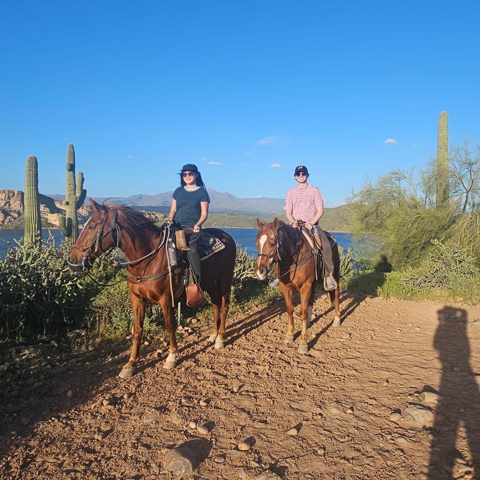 Desert dwellers go on for a horse ride. How Arizonan can you get?