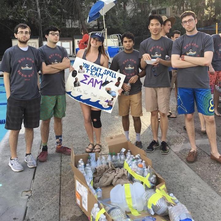 Winning team and coach at Phi Rho Your Boat 2017