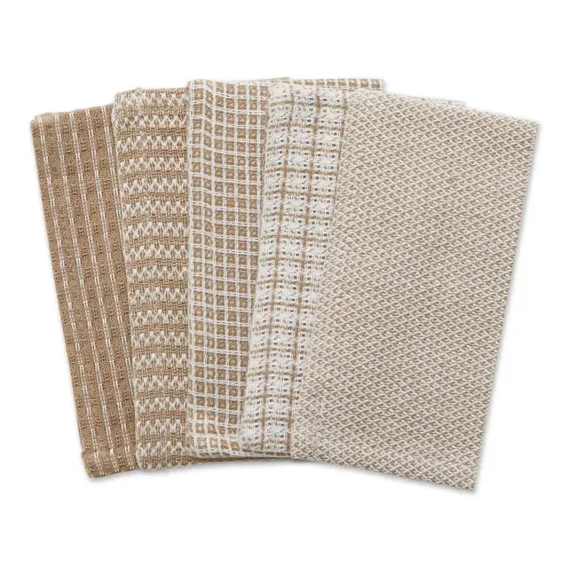 DII® Assorted Geometric Dishcloths in Stone (Set of 5)