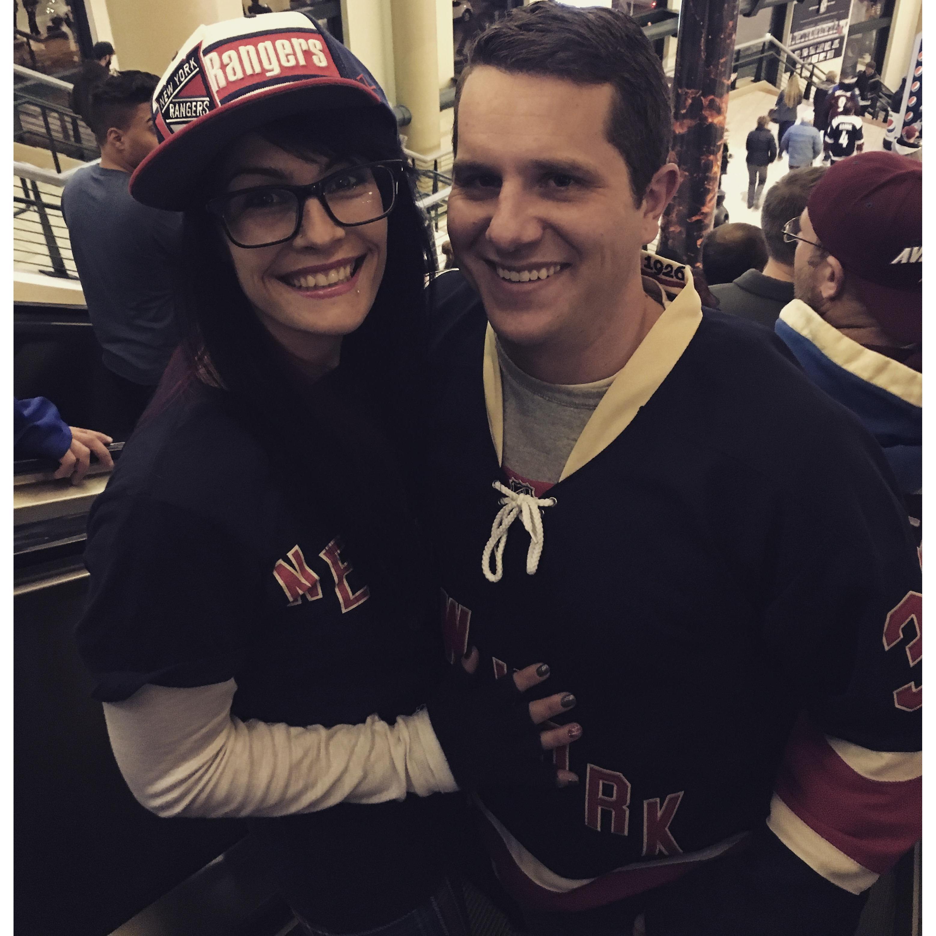 First New Year's Eve together -celebrating with a Ranger's win.