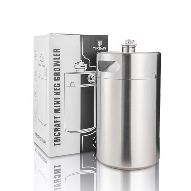 TMCRAFT 270OZ Stainless Steel Mini Keg, Portable beer growler with Exhaust Valve Designed Cap to Keep Beverage Fresh