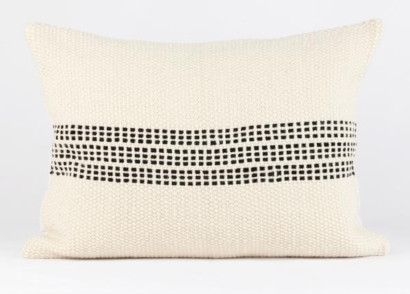 Cuero Handwoven Leather Pillow - Black
