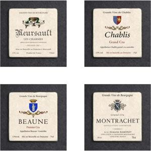 Set de 4 sous-verres en pierre de Bourgogne