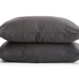 Linen Pillowcases                                    Color - Coal, Size - King
