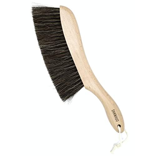 Dustpan,Bench Woodworking Brush-Brushes are Used for Counter, Gardening, Furniture, Drafting, Patio, Fireplace Cleaning，100% horse hair brush