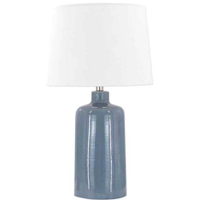 Blue Ceramic Medium Lamp with Shade, 24"