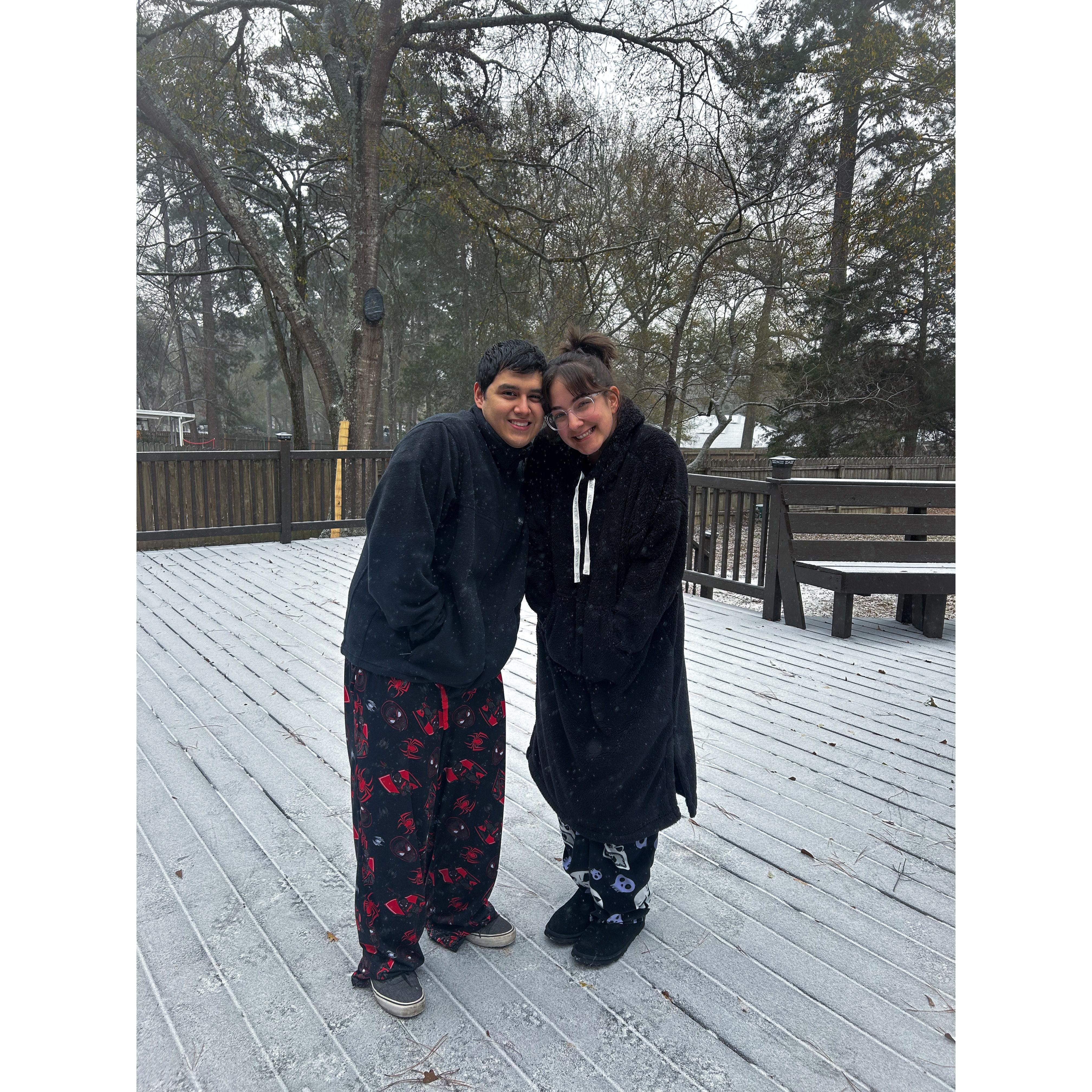 Us playing in the snow!