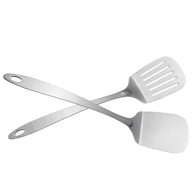 IMEEA Kitchen Spatula Set Solid Turner Stainless Steel Turner Spatula Cooking Utensil Set for Baking Mixing Grilling Serving Food, 13.5-Inch