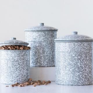 Enameled Splatterware 3-Piece Container Set