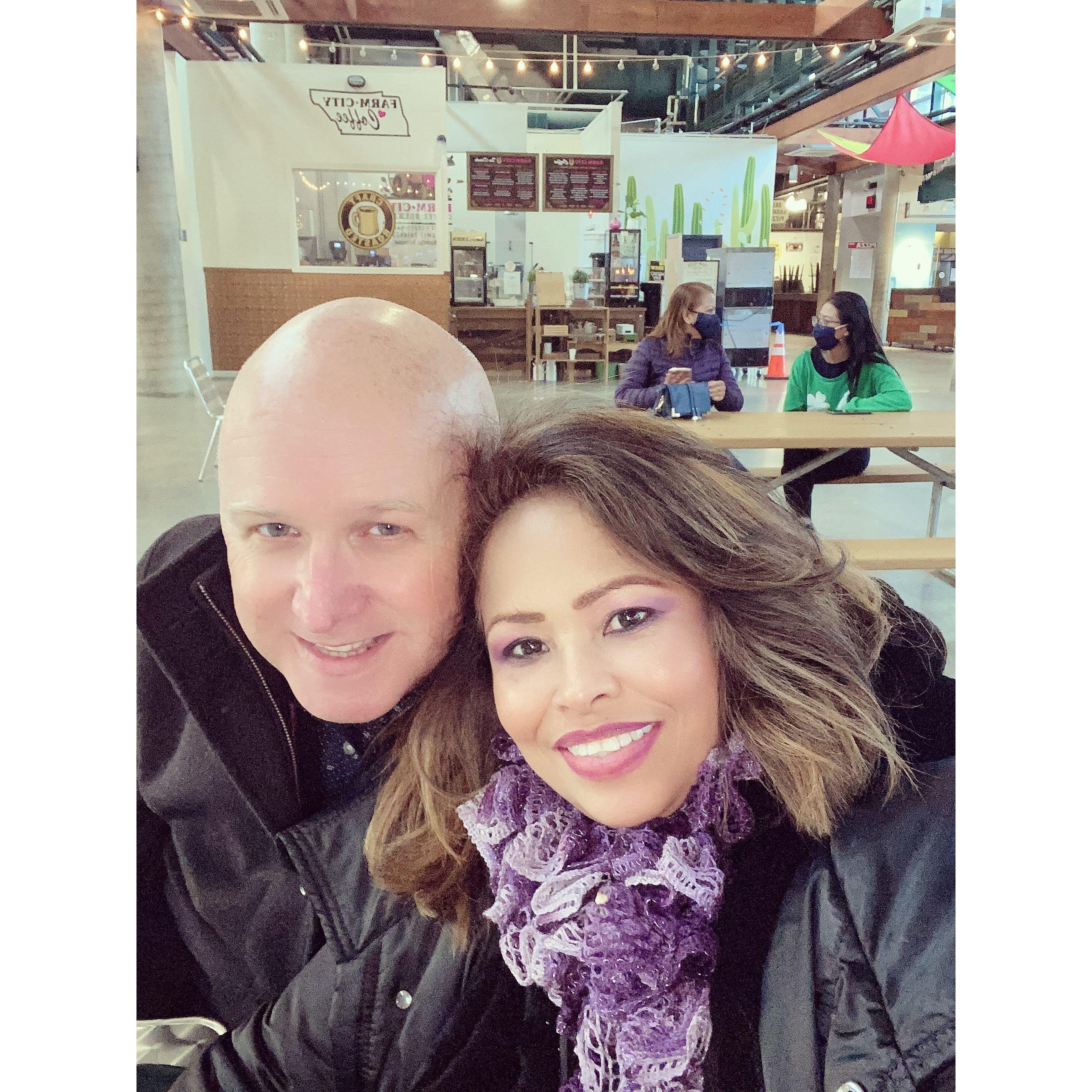 Out at the Farmers Market.