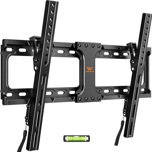 IWORKBOARD 55 65 75 85 inch Tilting TV Wall Mount for 32-90 '' TVs, Low Profile TV Mount Bracket, Safe Lock & Quick Release, Max VESA 600x400mm, 24 inch Studs,132 lbs, Fit Most 55+ 75+ 85+ 86 TVs
