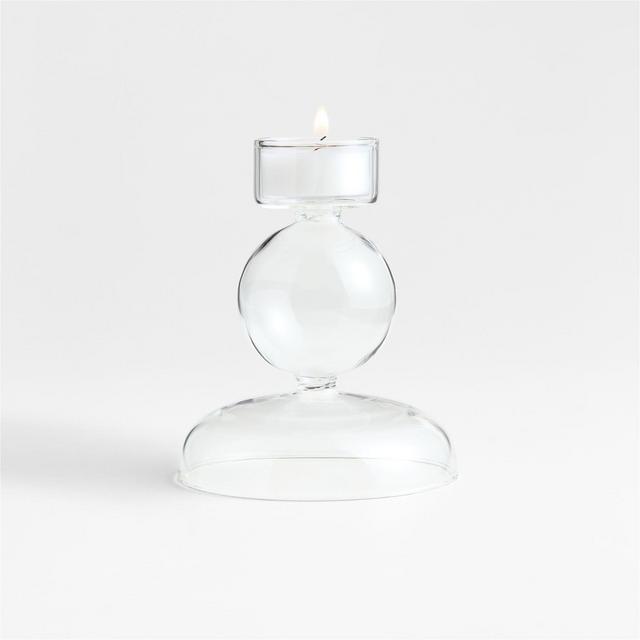 Venezia Small Clear Glass Tealight Candle Holder
