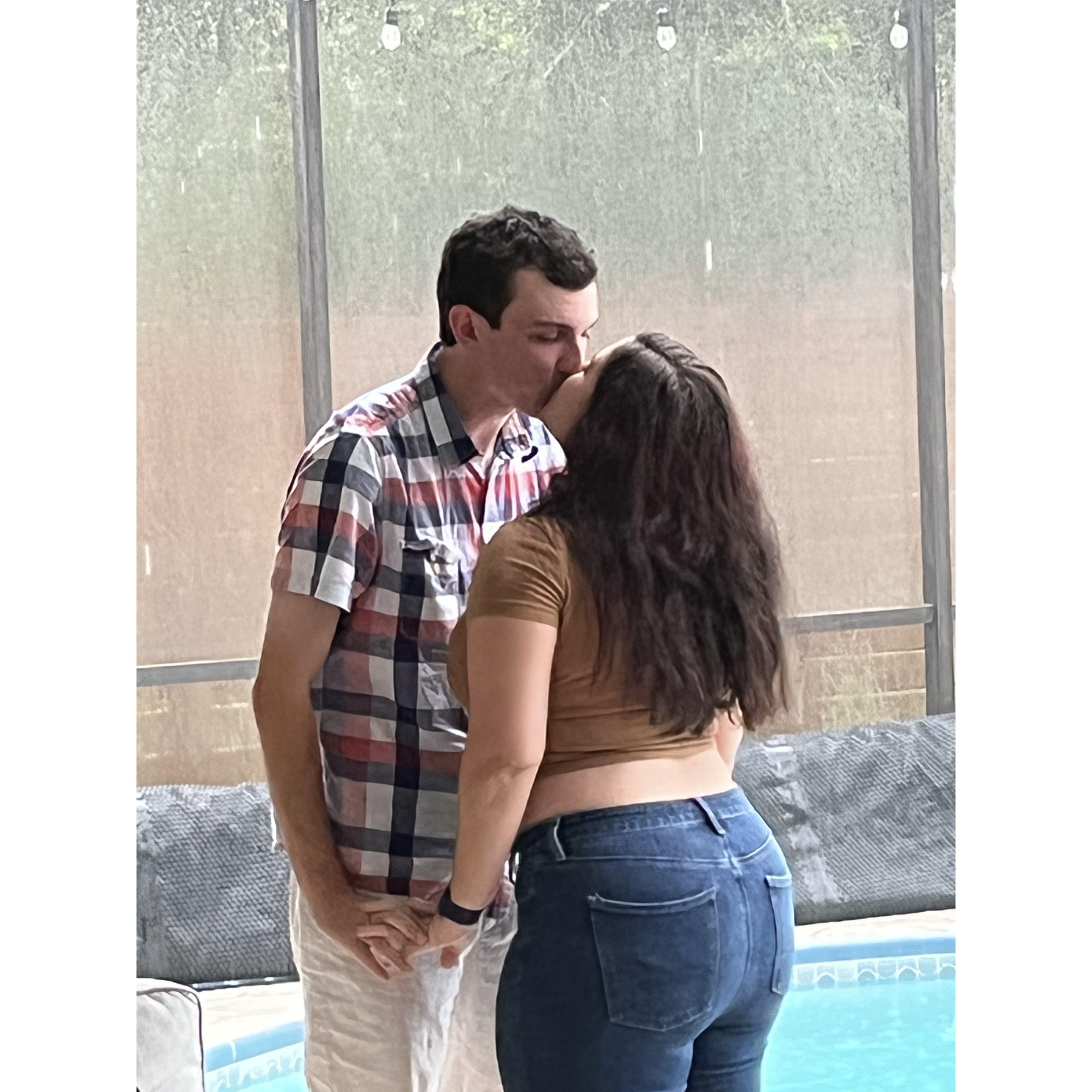 Our best friend snapped this photo when we weren't paying any attention.