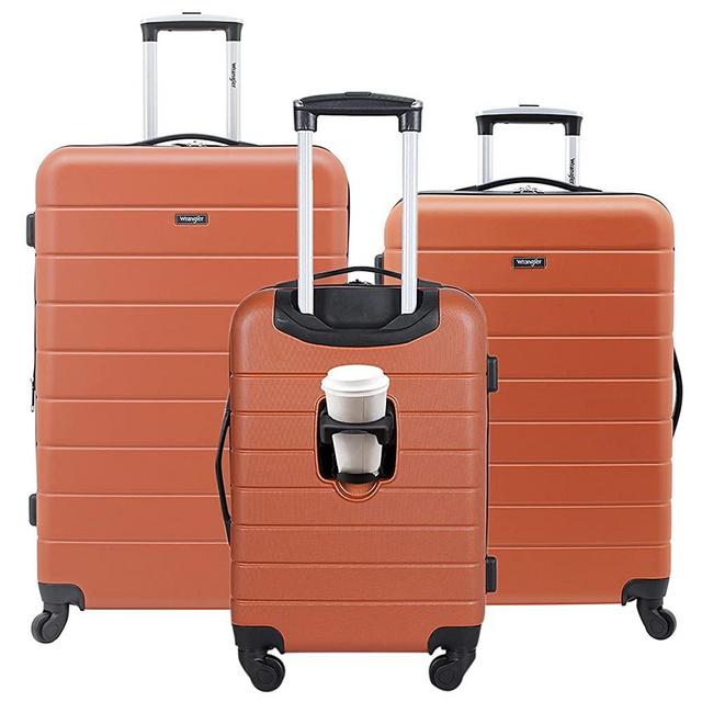 Wrangler Smart Hardside with USB Charging Port, Burnt Orange, 3 Piece Set