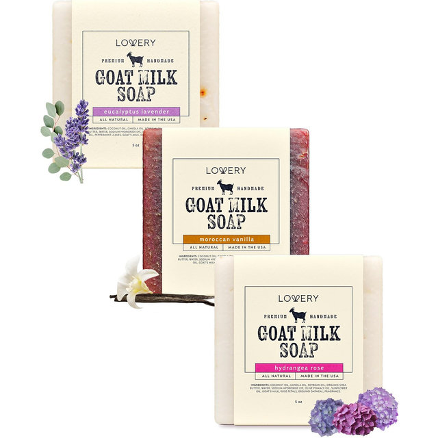 Lovery 3-Pc. Goat Milk Soap Bars Set