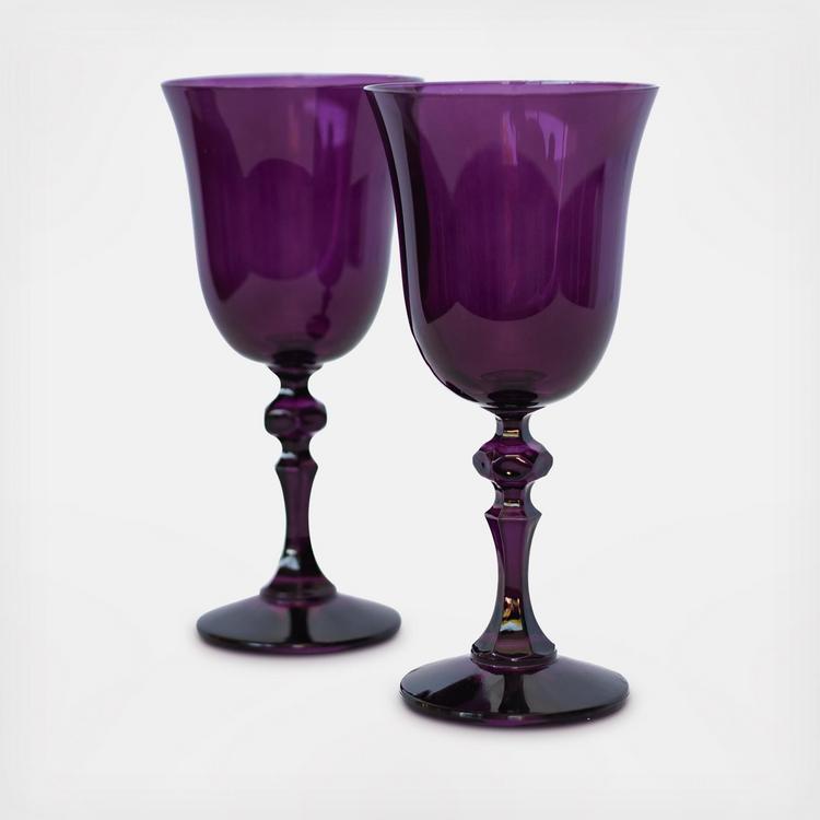 Estelle Colored Glass Sunday Set of 6 Highball Glasses in Lavender