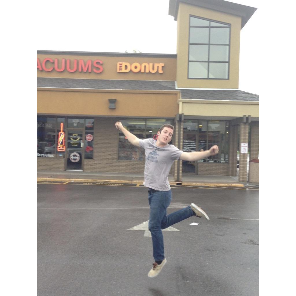 Brandon jumps with joy for donuts