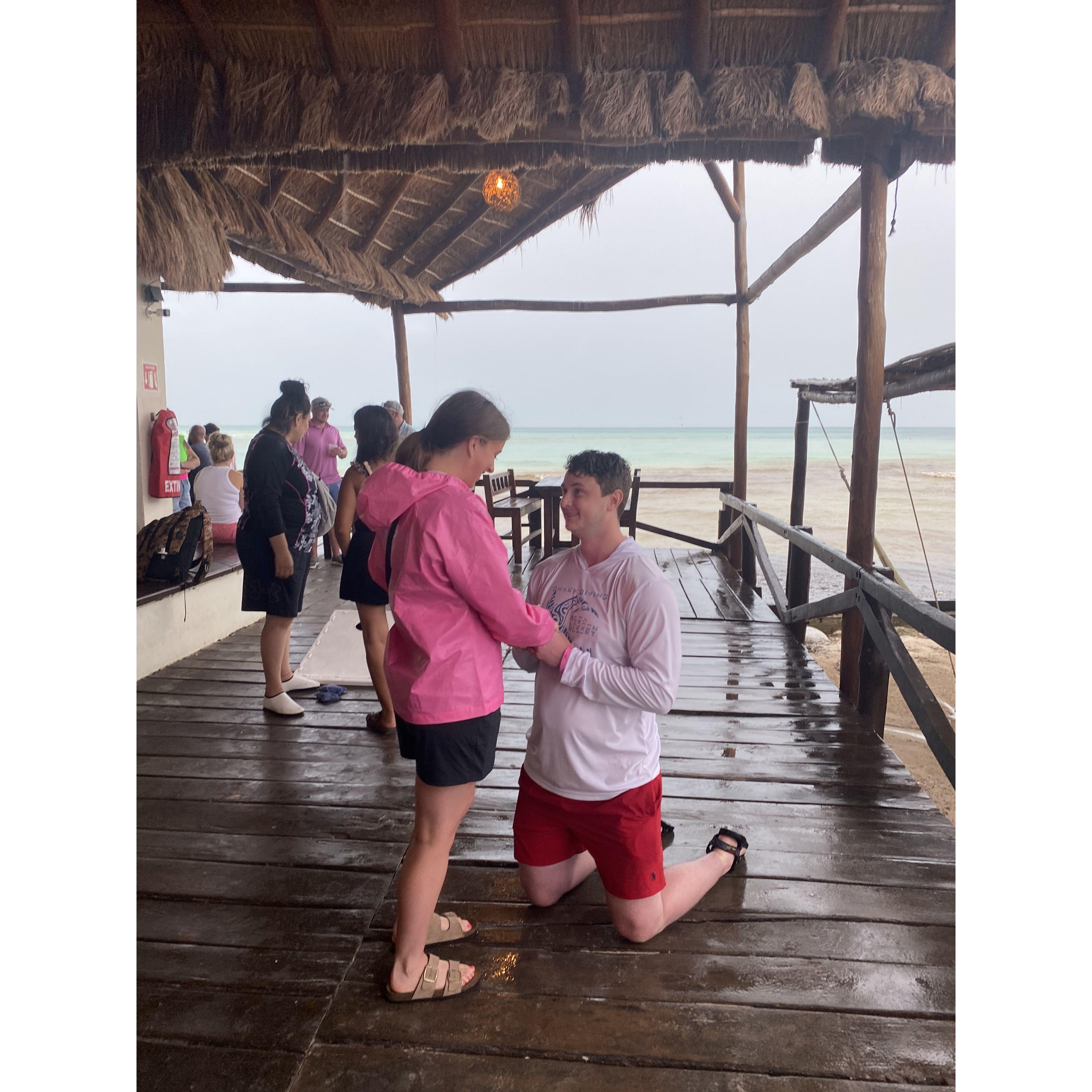 Reid proposed at a resort in Mexico in front of our family, friends, and guests! I was so surprised and it was such a special day!