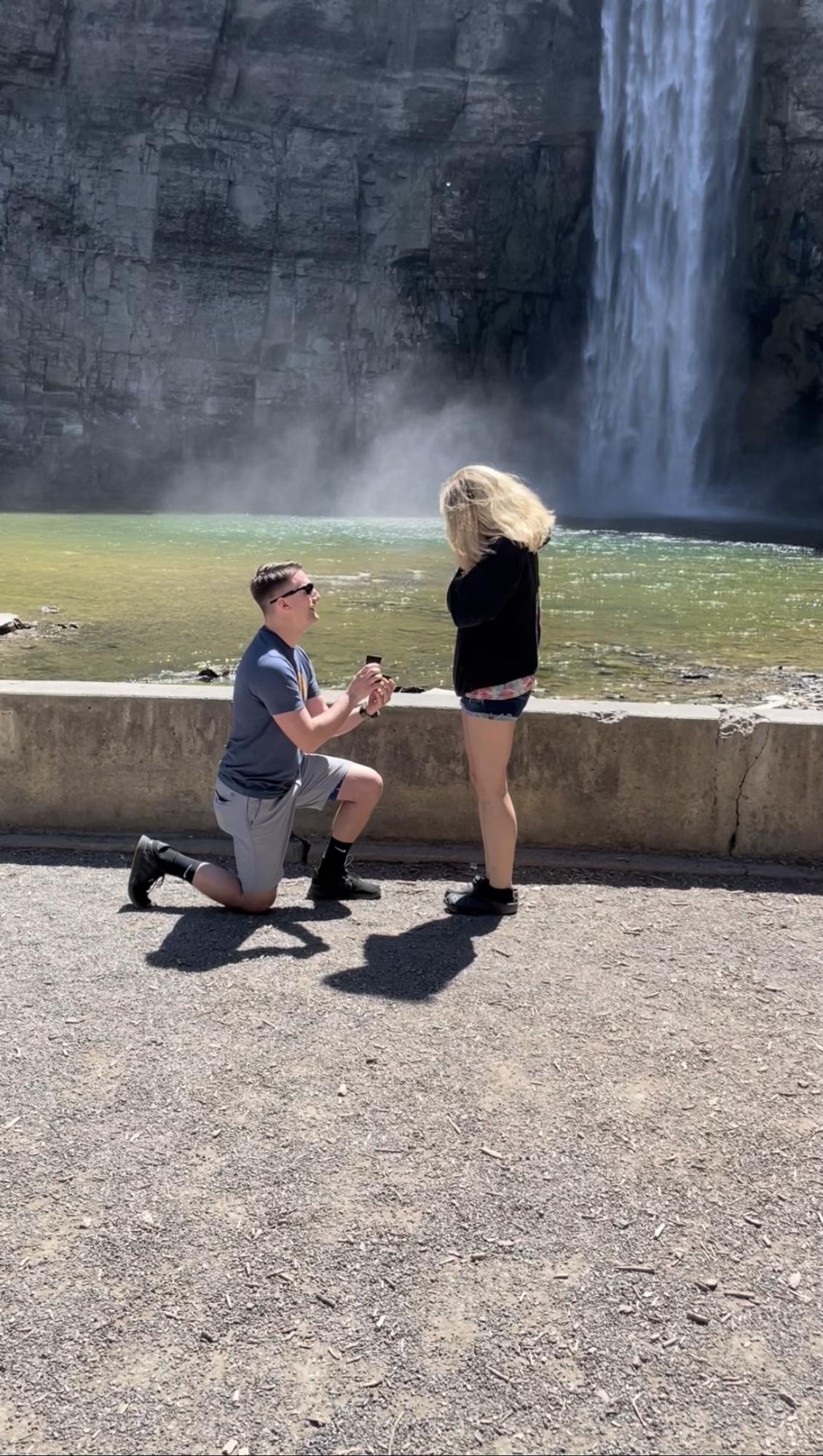The proposal at Taughannock Falls, NY! May 9th, 2022