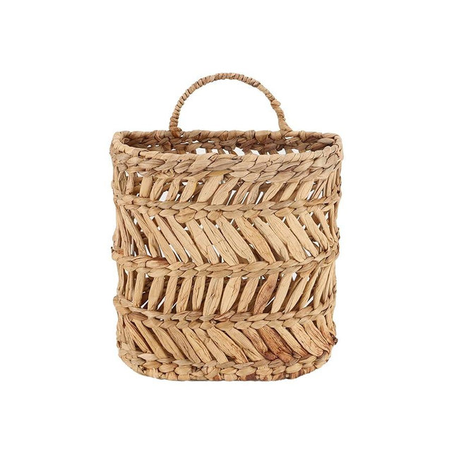 Wicker Hanging Basket Handmade Woven Hanging Storage Basket Natural Wicker Decorative Baskets for House Garden Wedding Wall Decorations,12 * 5 * 12