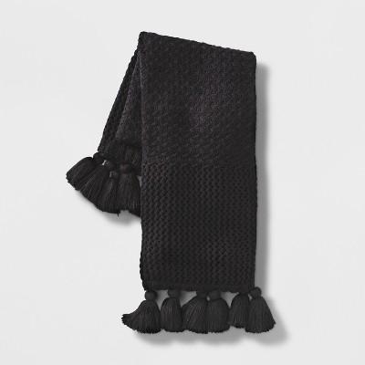 Chunky Knit Throw Blanket Black - Opalhouse™