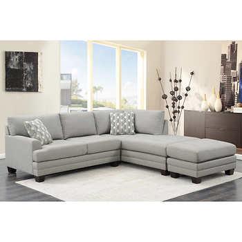Mitch Fabric Sectional with Ottoman