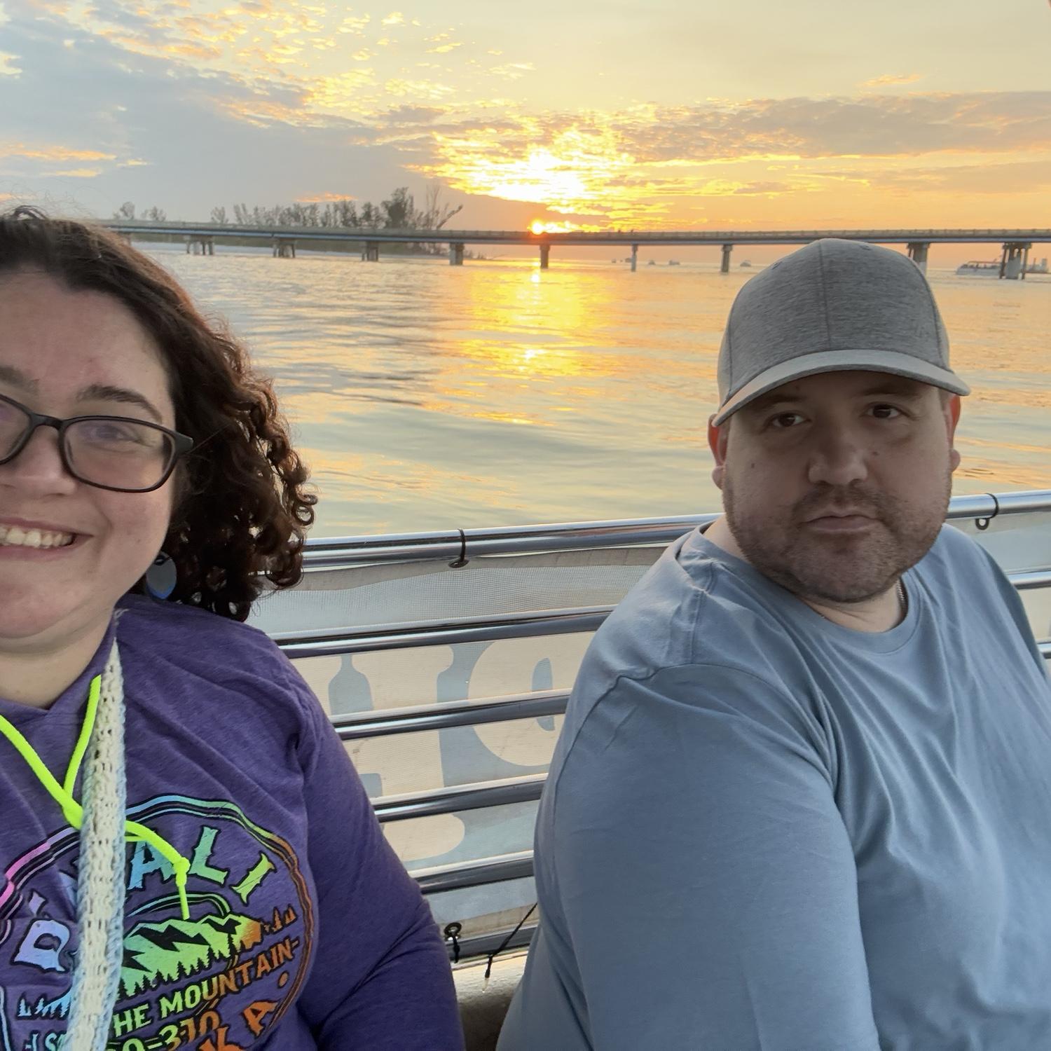 Two days before we got engaged on a sunset cruise in Florida