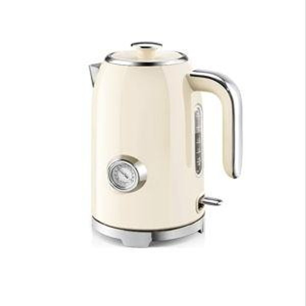 SUSTEAS Electric Kettle - 57oz Hot Tea Kettle Water Boiler with Thermometer, 1500W Fast Heating Stainless Steel Tea Pot, Cordless with LED Indicator, Auto Shut-Off & Boil Dry Protection, Beige