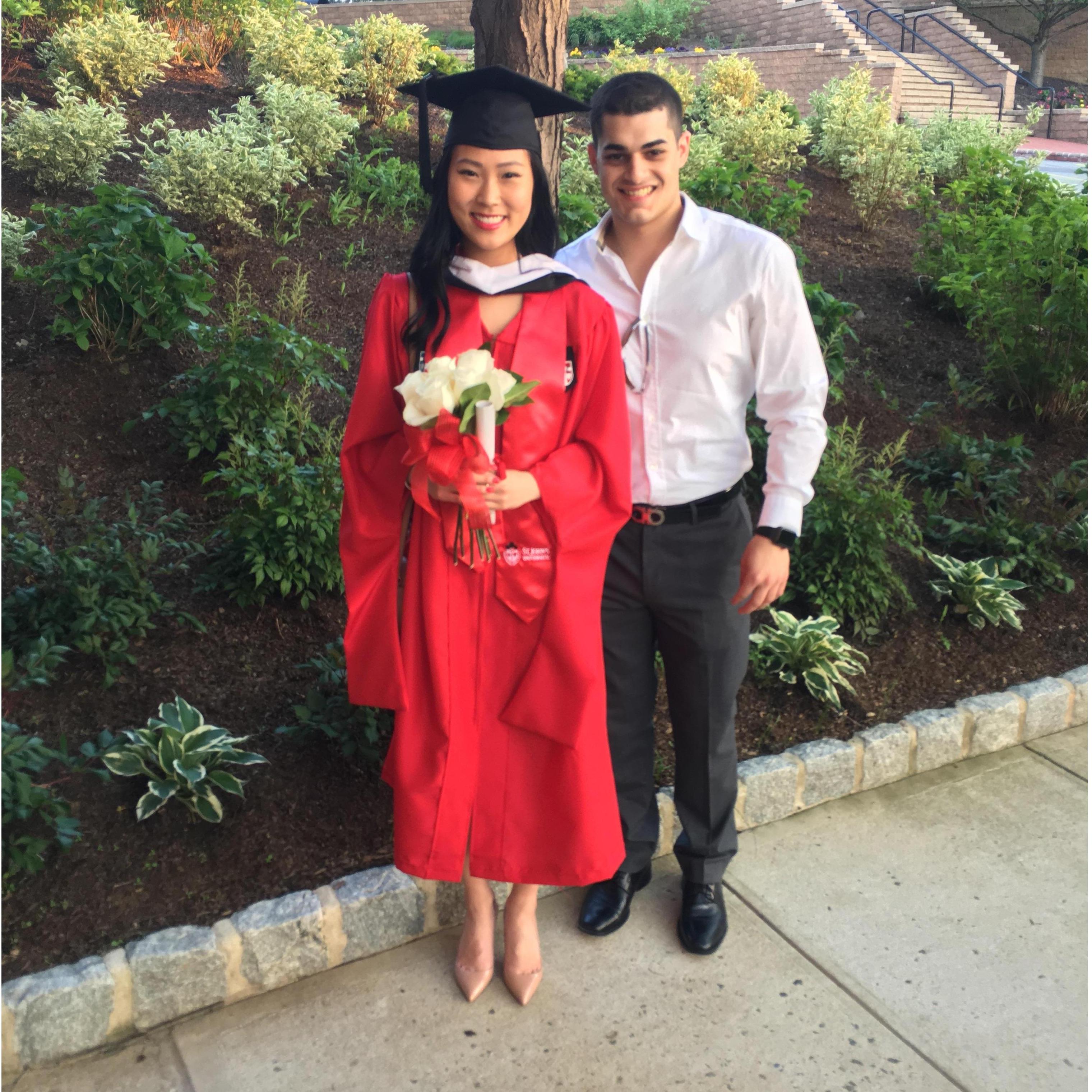 Emily graduating with her Master's Degree in Speech-Language Pathology from St. John's University.