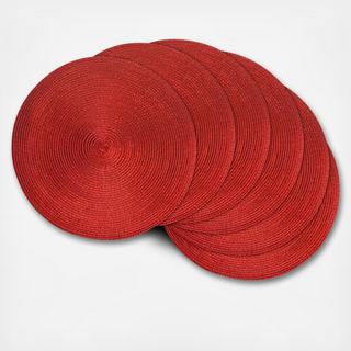 Metallic Round Woven Placemat, Set of 6