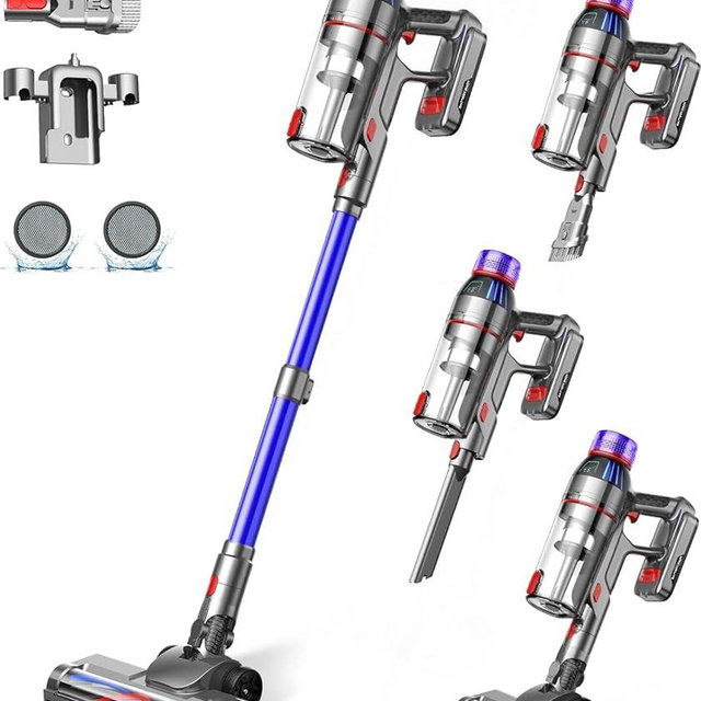 Cuzmok Cordless Stick Vacuum Cleaner for Home: Power Suction Vacuum Tangle-Free Lightweight Design & 2600mAh Detachable Battery Up to 50mins Runtime for Pet Hair Carpet Hardwood Floor