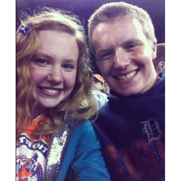 The first known picture of Jacob and Aubrey, at Comerica Park in 2013.