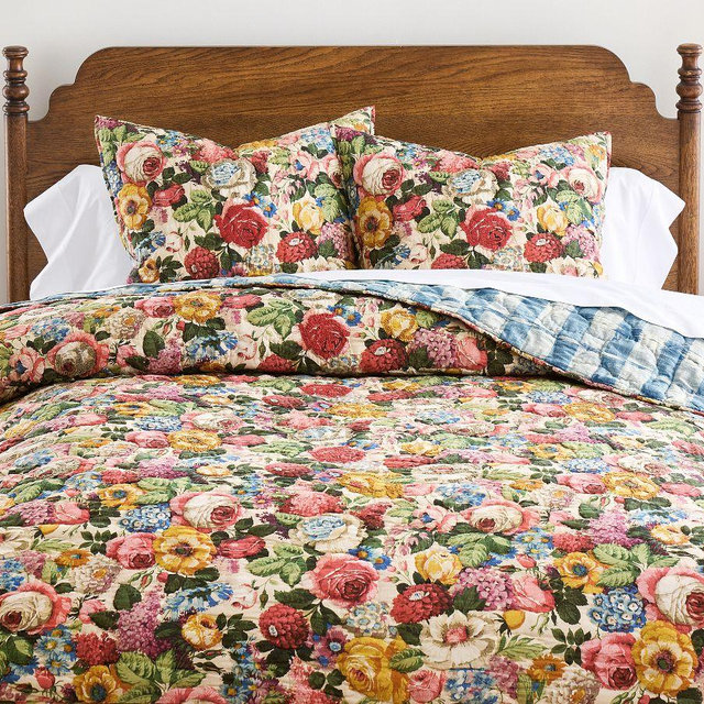 Lorain Multi Floral Embroidered Reversible Quilt, Multi, King/Cal. King