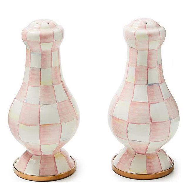 MacKenzie-Childs Check Enamel Large Salt & Pepper Shaker Set