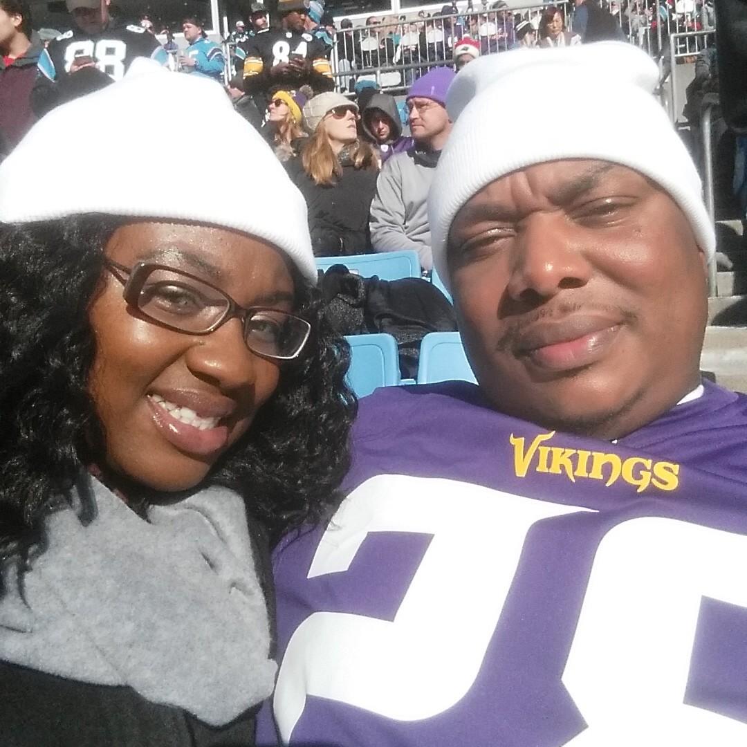 My our second NFL game together #VikingsvsPanthers#