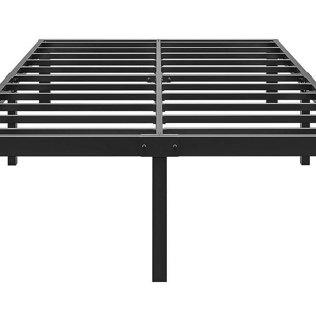FSCHOS Full-Size-Bed-Frame / 18 Inch High/Metal Bed-Frames-Full/Reinforced Steel Slats Support/No Box Spring Needed/Heavy Duty Mattress Foundation/Easy Assembly/Noise Free/Black