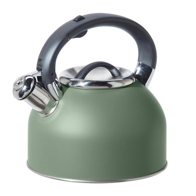 OGGI Tea Kettle for Stove Top - 64oz / 1.9lt, Stainless Steel with Loud Whistle, Ideal Hot Water Kettle and Water Boiler - Sage