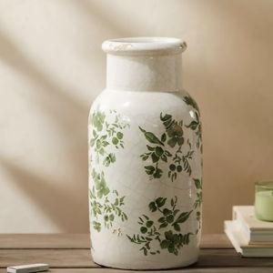 Green Chinoiserie Column Vase