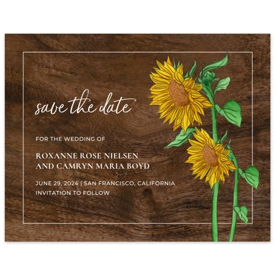 Dark Wood, Brown Wedding Digital Save the Date - Bonnie Bloom