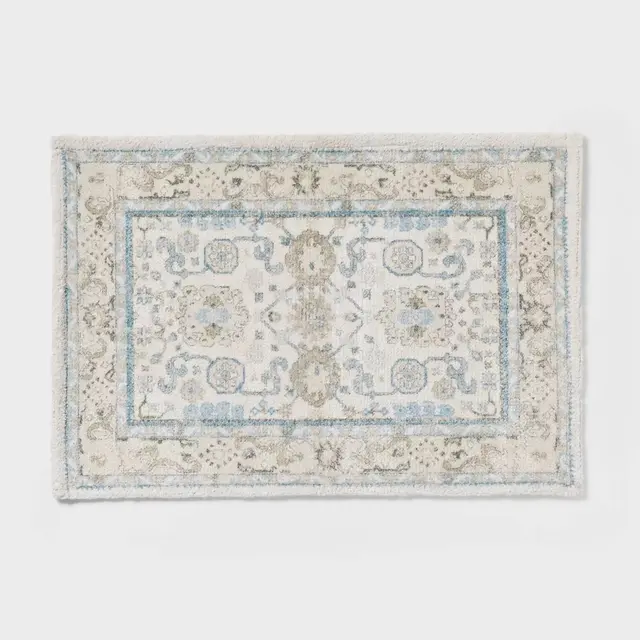 24"x36" Oversized Medallion Bath Rug Cream - Threshold™