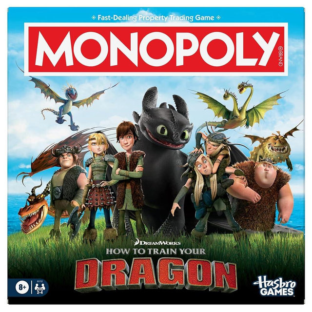 Monopoly DreamWorks How to Train Your Dragon Edition Board Game | Ages 8+ | 2 to 4 Players | 45 Mins. | Fun Family Games for Kids, Teens & Adults (Amazon Exclusive)