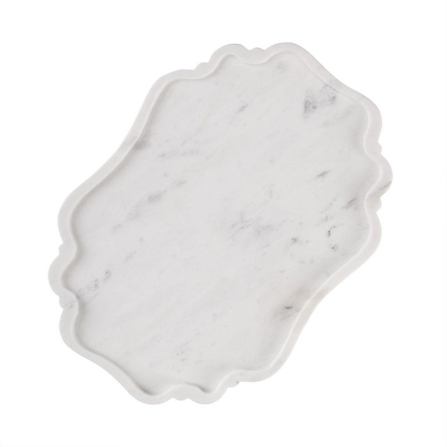 GAURI KOHLI Cascade White Marble Tray