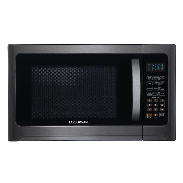Farberware® 1.2 cu. ft. Microwave Oven with Grill Function in Black Stainless Steel