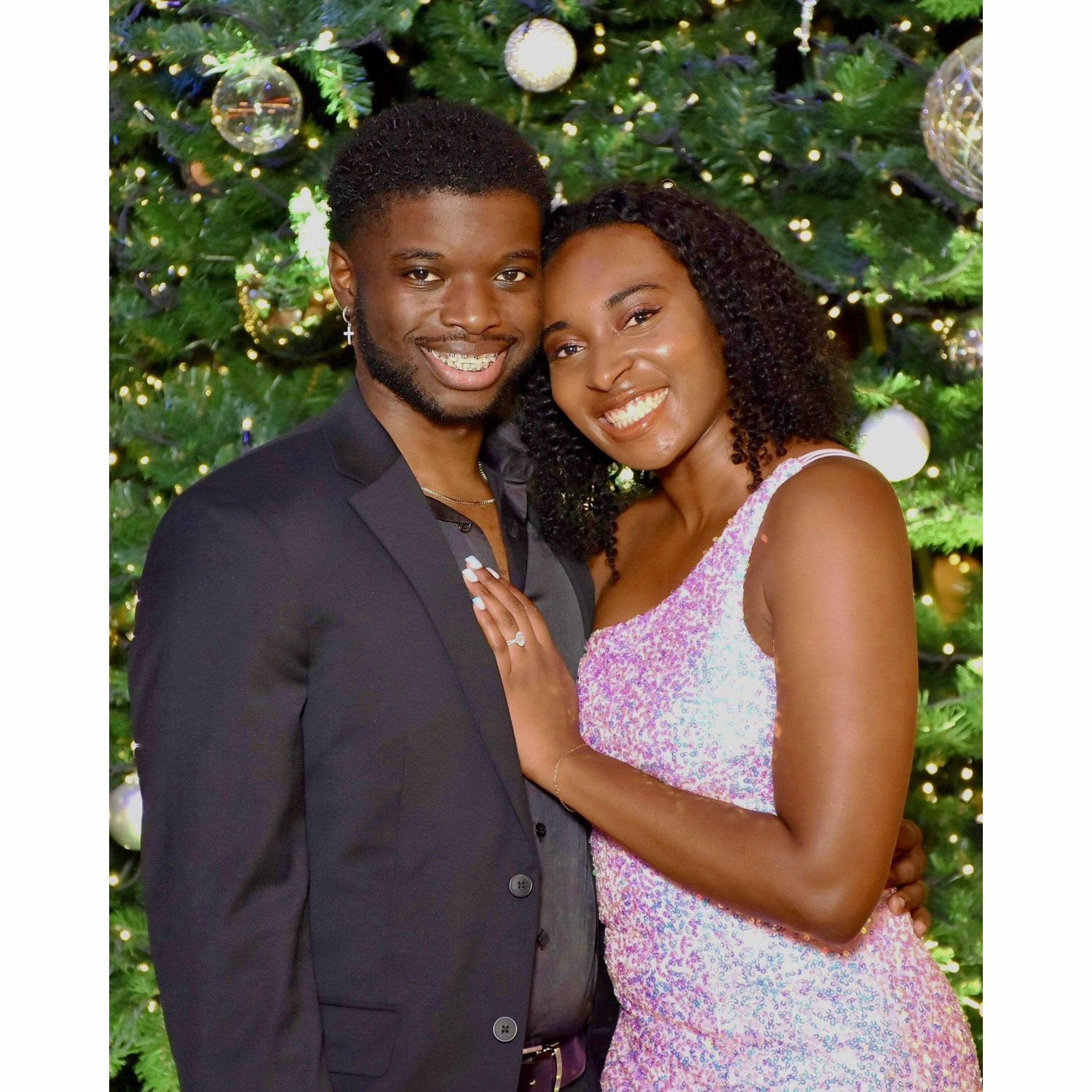 December 2023: Moments after Adarius proposed and Kamryn said yes.