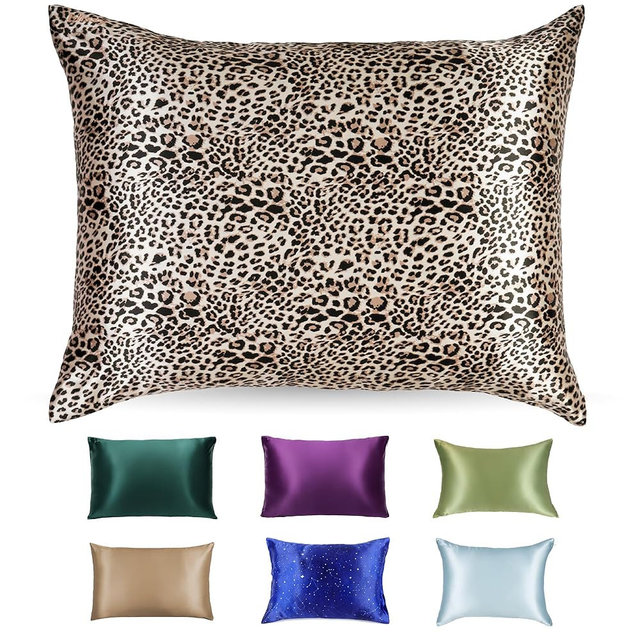 Blissy Silk Pillowcase - 100% Pure Mulberry Silk - 22 Momme 6A High-Grade Fibers - Silk Pillow Cover for Hair & Skin - Regular, Queen & King (Leopard, Standard)